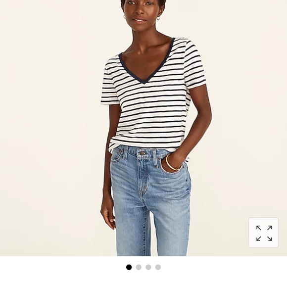 J. Crew Antique Cotton V-neck T-shirt - Picture 3 of 4